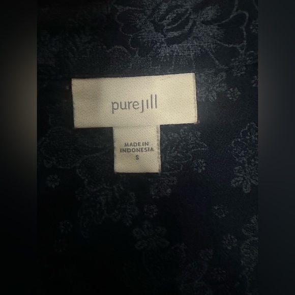 Pure Jill Navy Floral Blouse size S - Picture 6 of 10